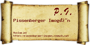 Pissenberger Imogén névjegykártya